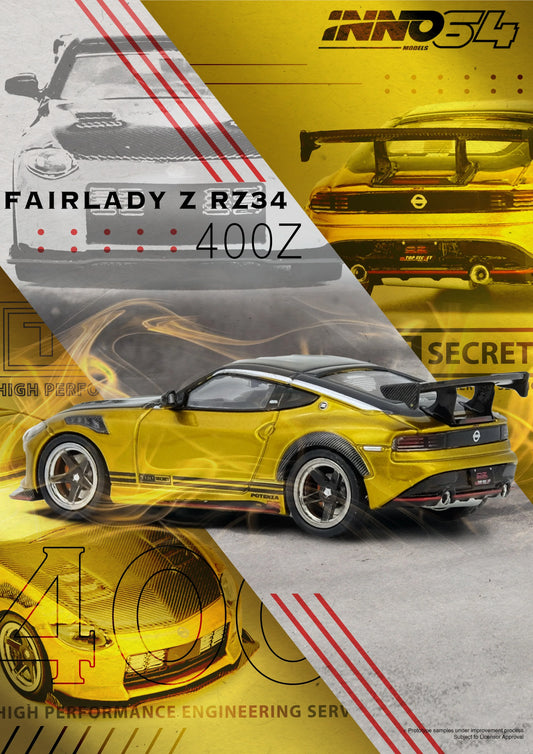 PREORDER INNO64 1/64 TOP SECRET FAIRLADY Z (RZ34) Gold IN64-400ZTS-GOLD