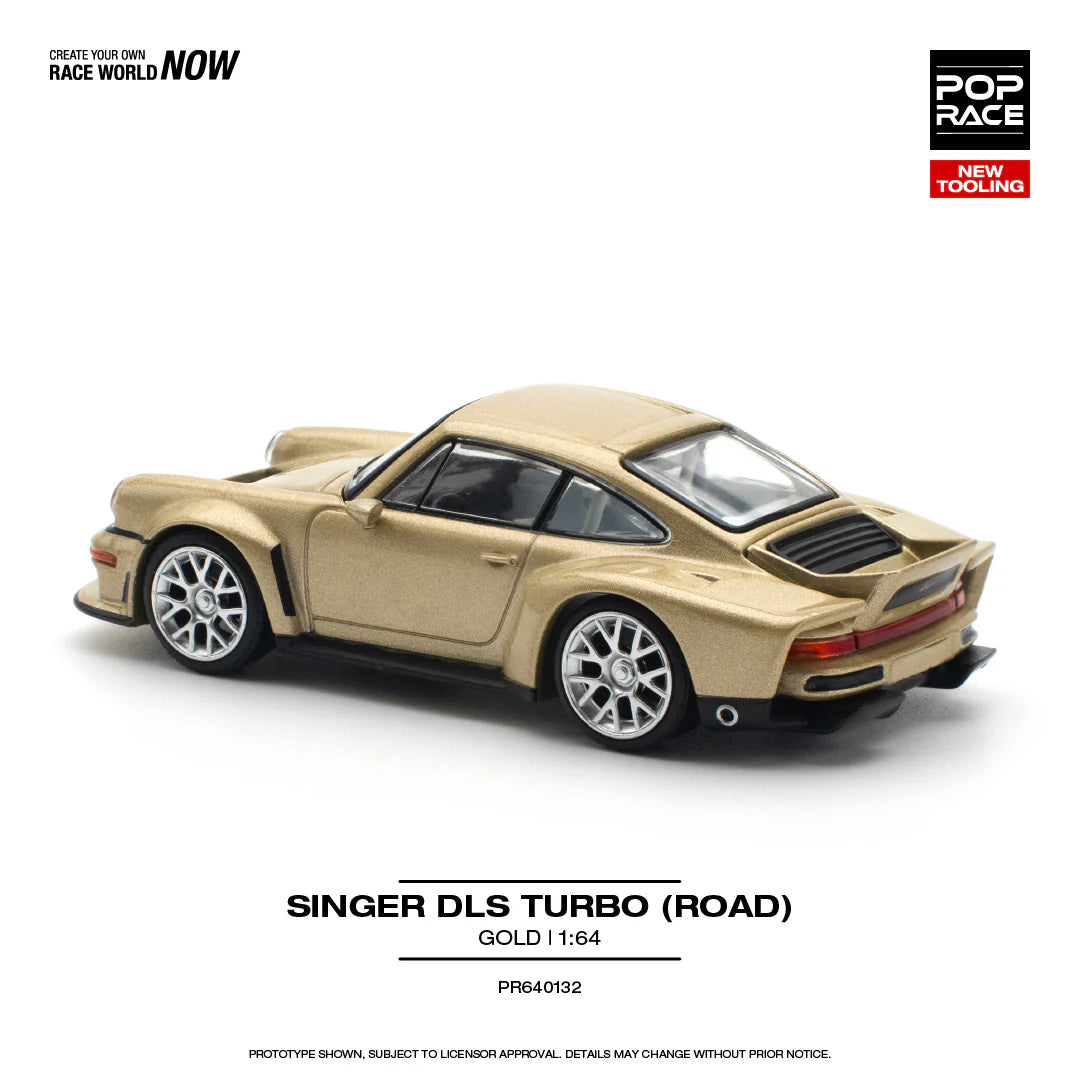 POPRACE 1/64 PORSCHE SINGER DLS TURBO (ROAD) GOLD PR640132