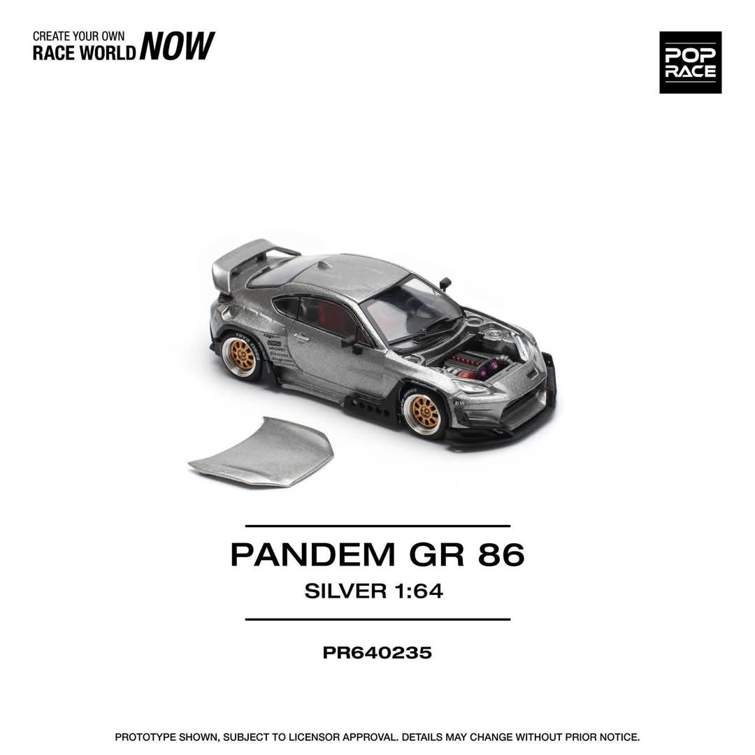 POPRACE 1/64 PANDEM GR86 - SILVER PR640235