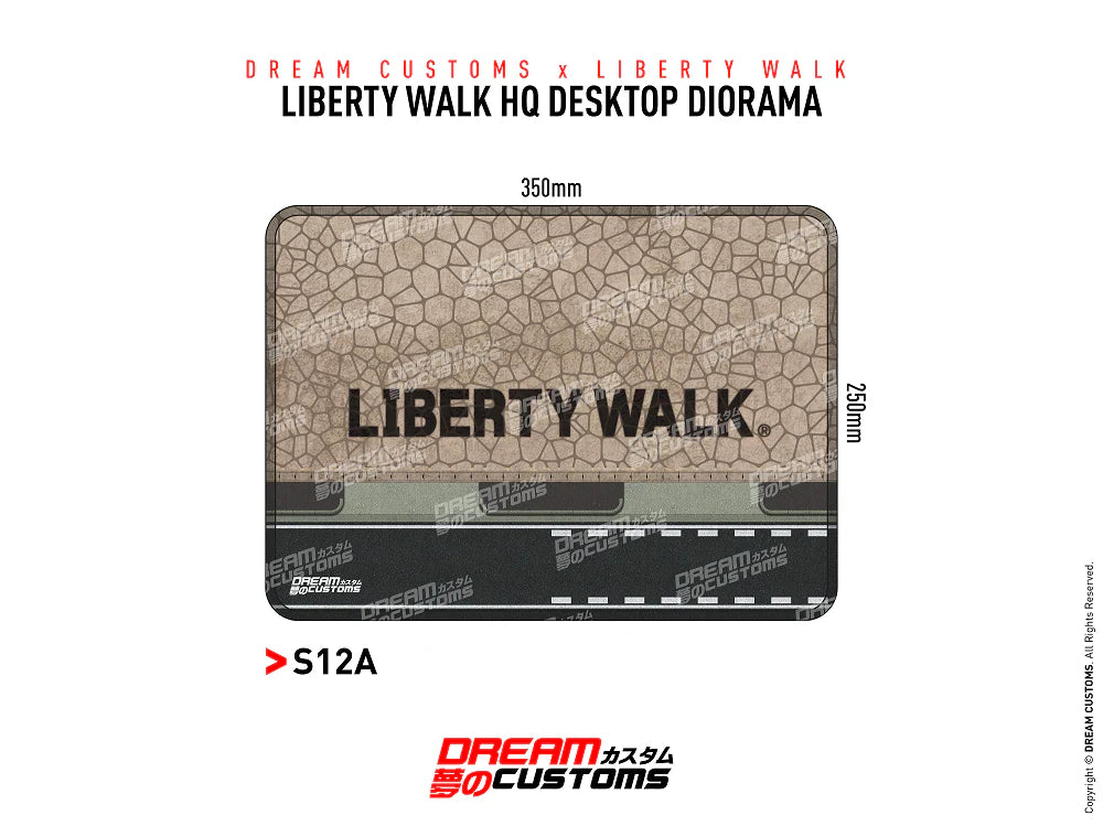 DREAM CUSTOMS Desktop Diorama 350mmx 250mm with LIBERTYWALK S12a