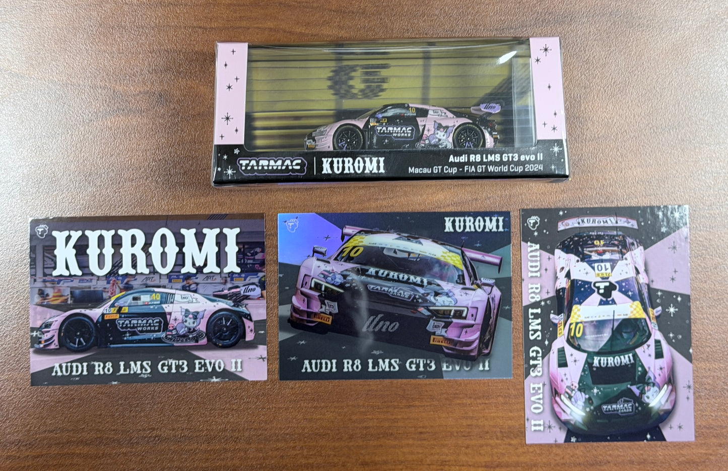 TARMAC WORKS HOBBY64 1/64 KUROMI AUDI R8 LMS GT3 EVO II W/ TRADING CARDS T64-043-24MGP10