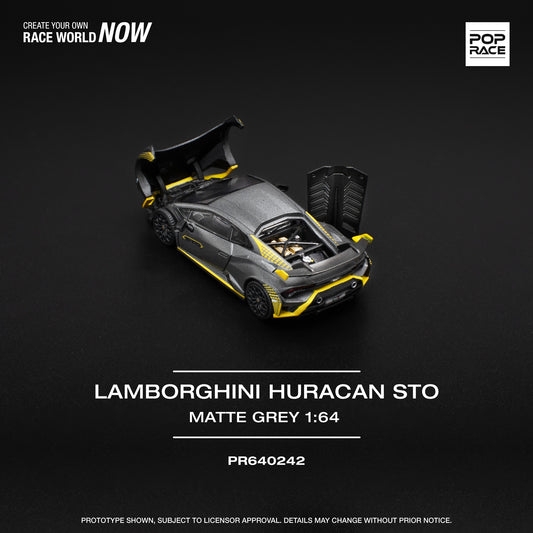 POPRACE 1/64 LAMBORGHINI HURACAN STO MATTE GREY PR640242