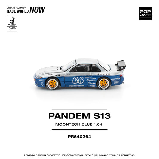 PREORDER POPRACE 1/64 PANDEM SILVIA S13 MOONTECH BLUE PR640264