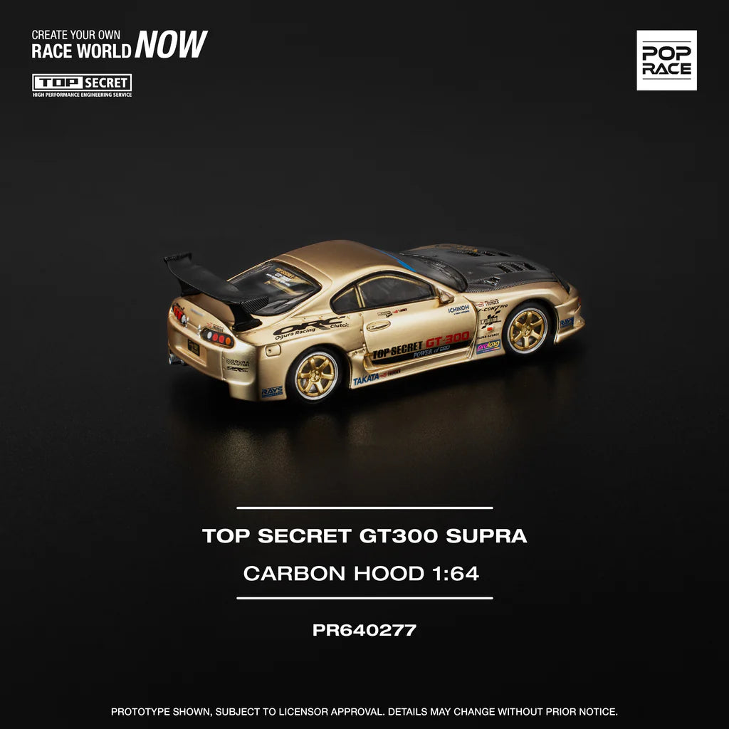 POPRACE 1/64 TOP SECRET GT300 SUPRA - CHROME GOLD PR640277