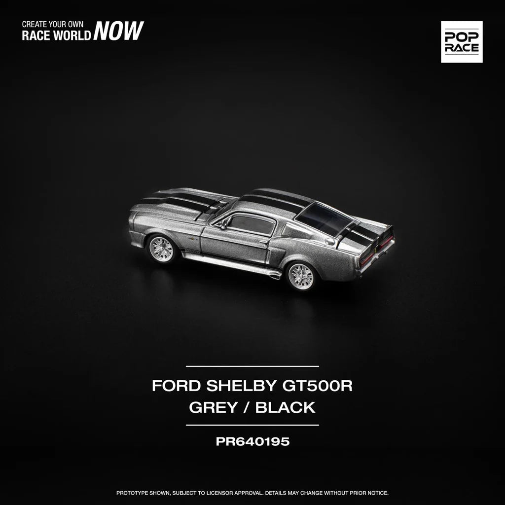 POPRACE 1/64 1967 SHELBY MUSTANG GT500 - GREY/BLACK