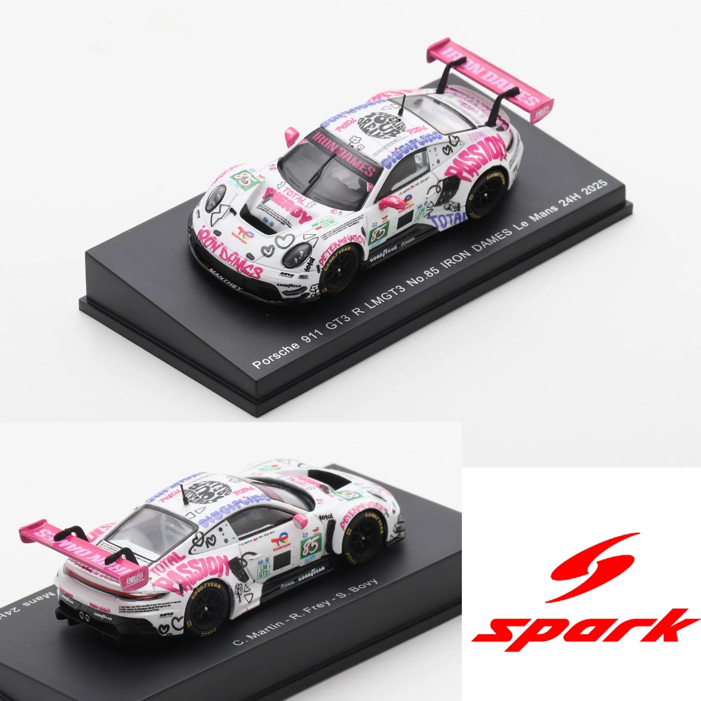 SPARK 1/64 Porsche 911 GT3 R LMGT3 No.85 IRON DAMES Le Mans 24H 2025 C. Martin - R. Frey - S. Bovy 64S076