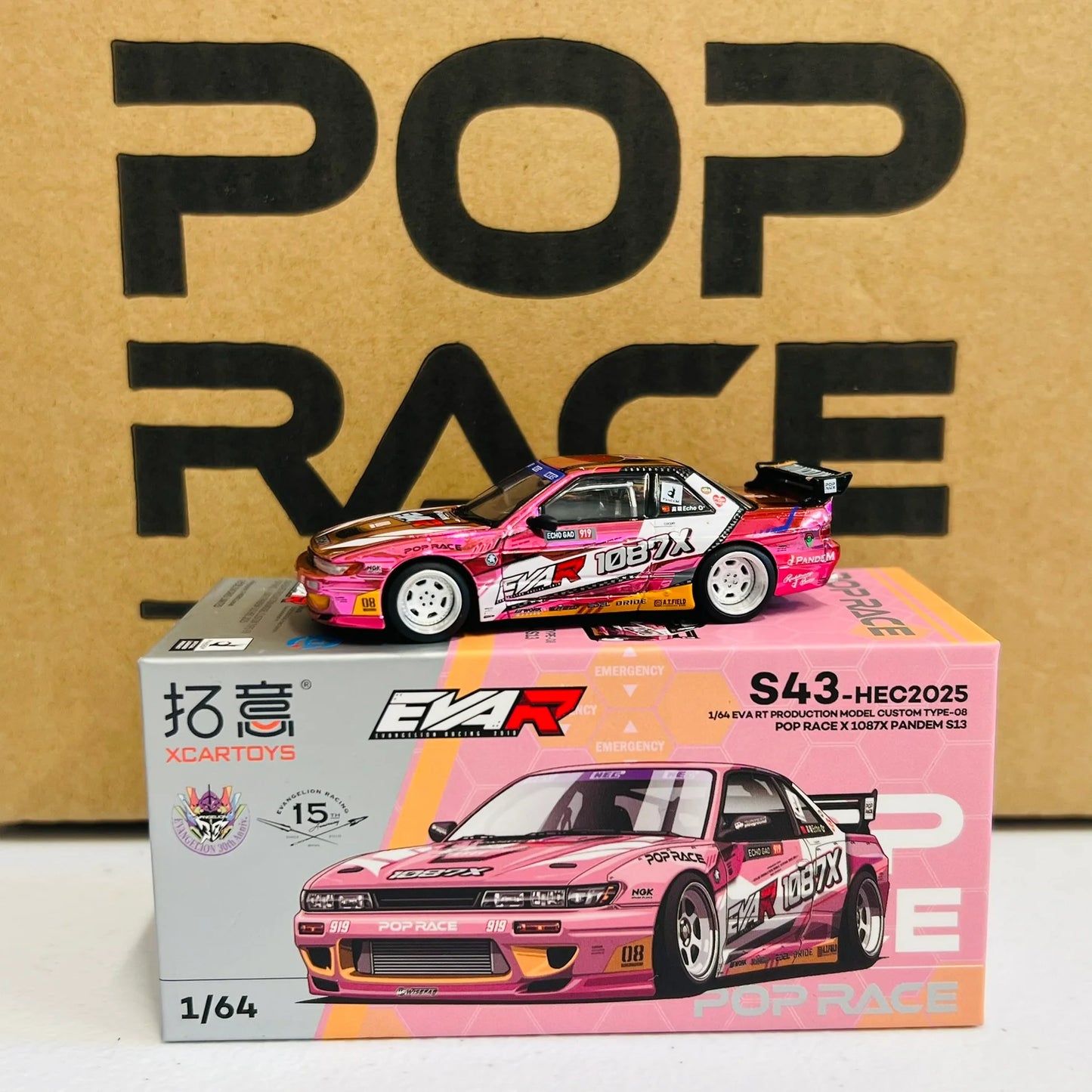 PREORDER POPRACE HEC 2025 1/64 EVA RT PRODUCTION MODEL CUSTOM TYPE-08 POP RACE X 1087X PANDEM S13
ITEM NO, : S43-HEC2025