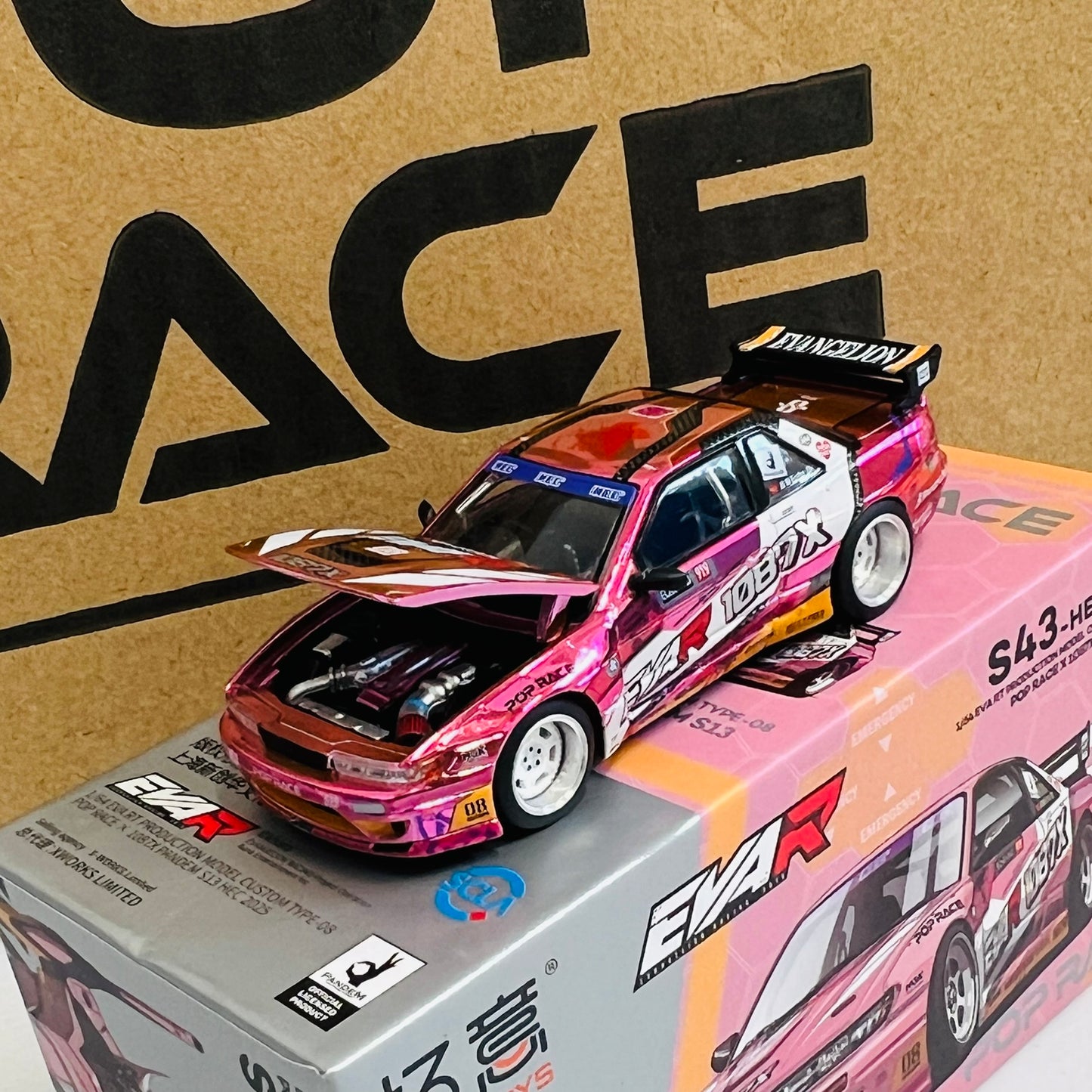 PREORDER POPRACE HEC 2025 1/64 EVA RT PRODUCTION MODEL CUSTOM TYPE-08 POP RACE X 1087X PANDEM S13
ITEM NO, : S43-HEC2025