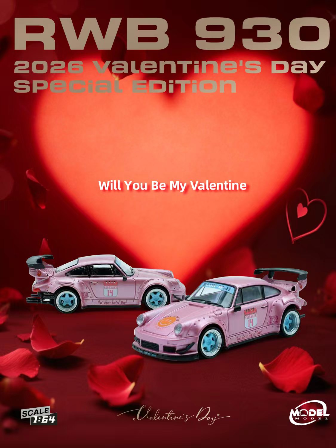 MODELMODEL64 1/64 RWB 930 Valentine's day Special edition MM64-RWB930-Valentine2026