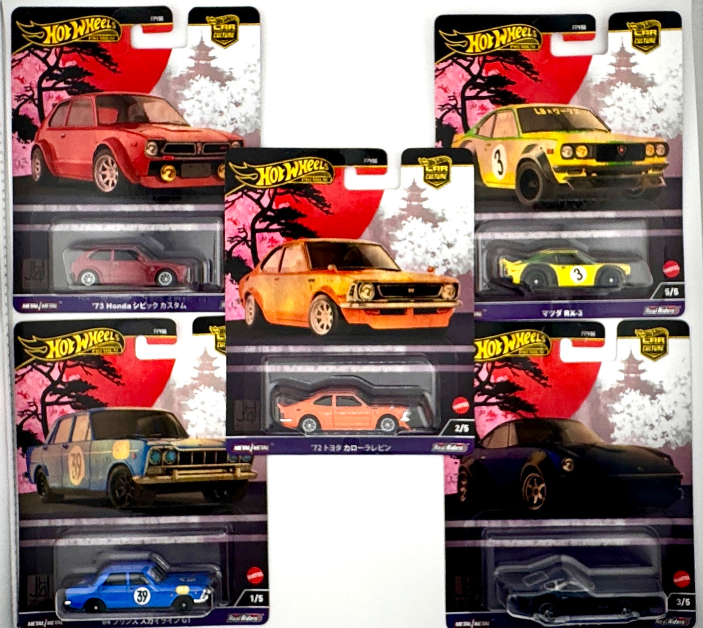 Hot Wheels 2024 Car Culture Japan Historics 4, Set of 5