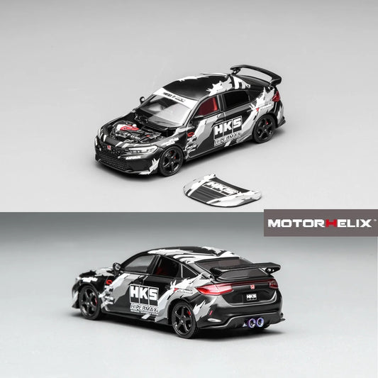 Motorhelix 1/64 Honda Civic TYPE R (FL5) HKS Matte Black