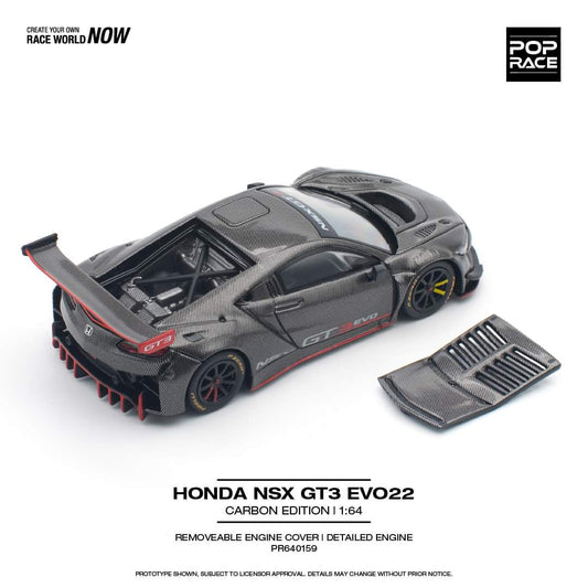(PREORDER) POPRACE 1/64 HONDA NSX GT3 EVO22 CARBON EDITION PR640159