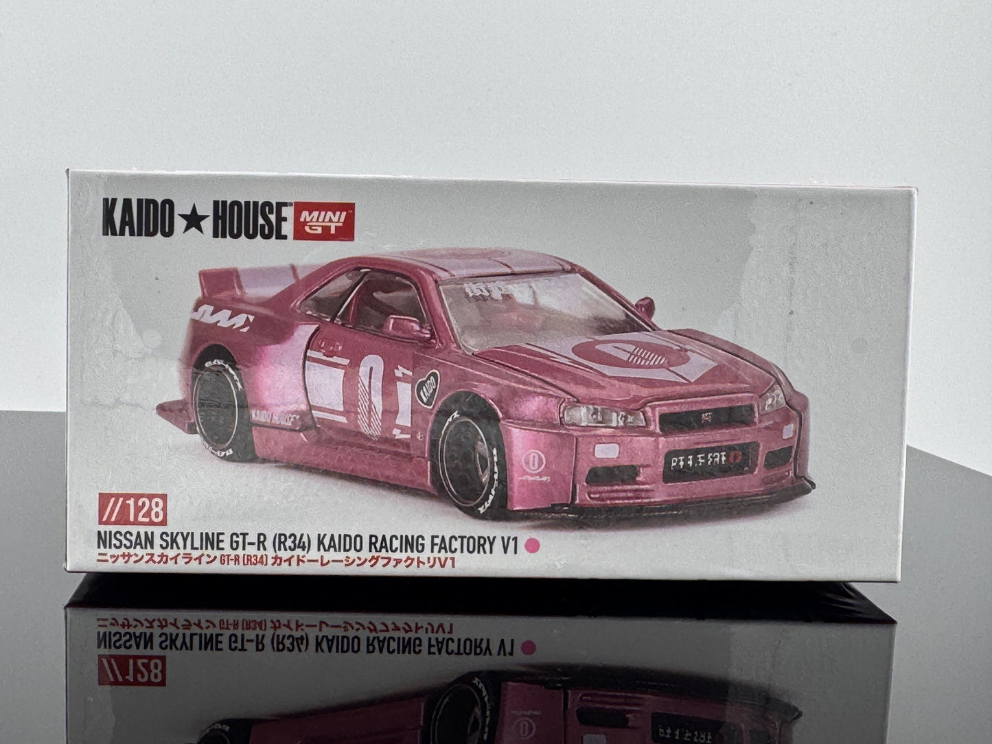 KAIDO HOUSE MINIGT NISSAN SKYLINE GT-R R34 KAIDO RACING FACTORY V1 PINK