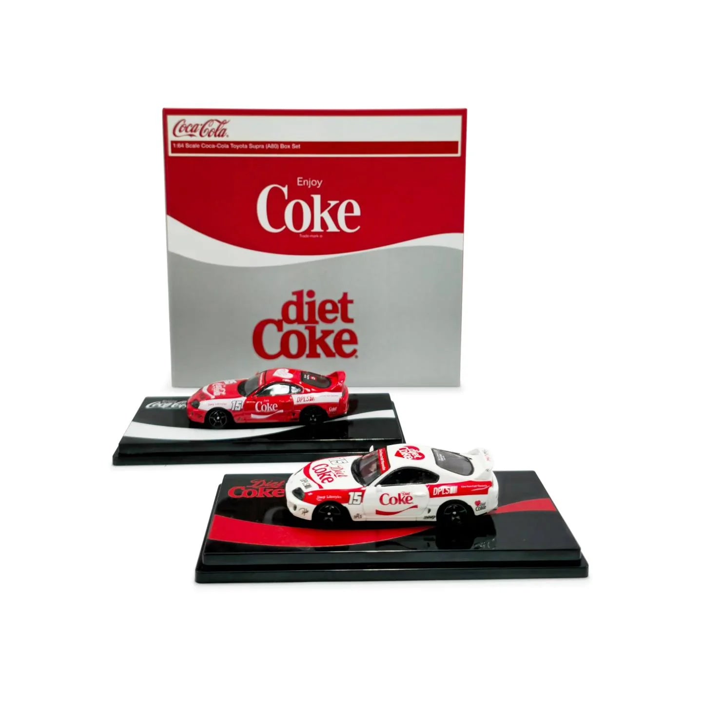 DPLS x INNO 1/64 Coca Cola Toyota Supra (A80) Box Set HKTS 2025 Exclusive Event Model COKE117
