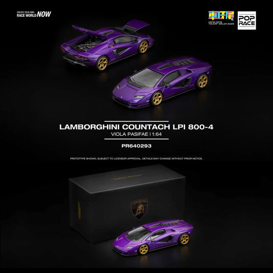 POPRACE 1/64 LAMBORGHINI COUNTACH LPI 800-4 Special Edition in Shimmery Viola Pasifae HONG KONG TOYCAR SALON 2025