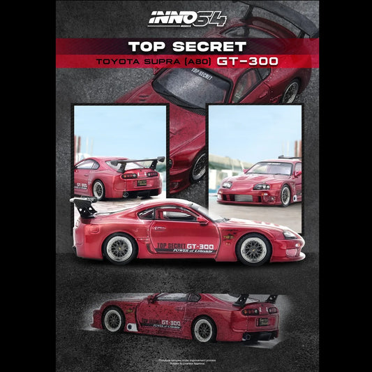 INNO64 1/64 TOYOTA SUPRA (A80) "TOP SECRET" Red IN64-A80TS-RED