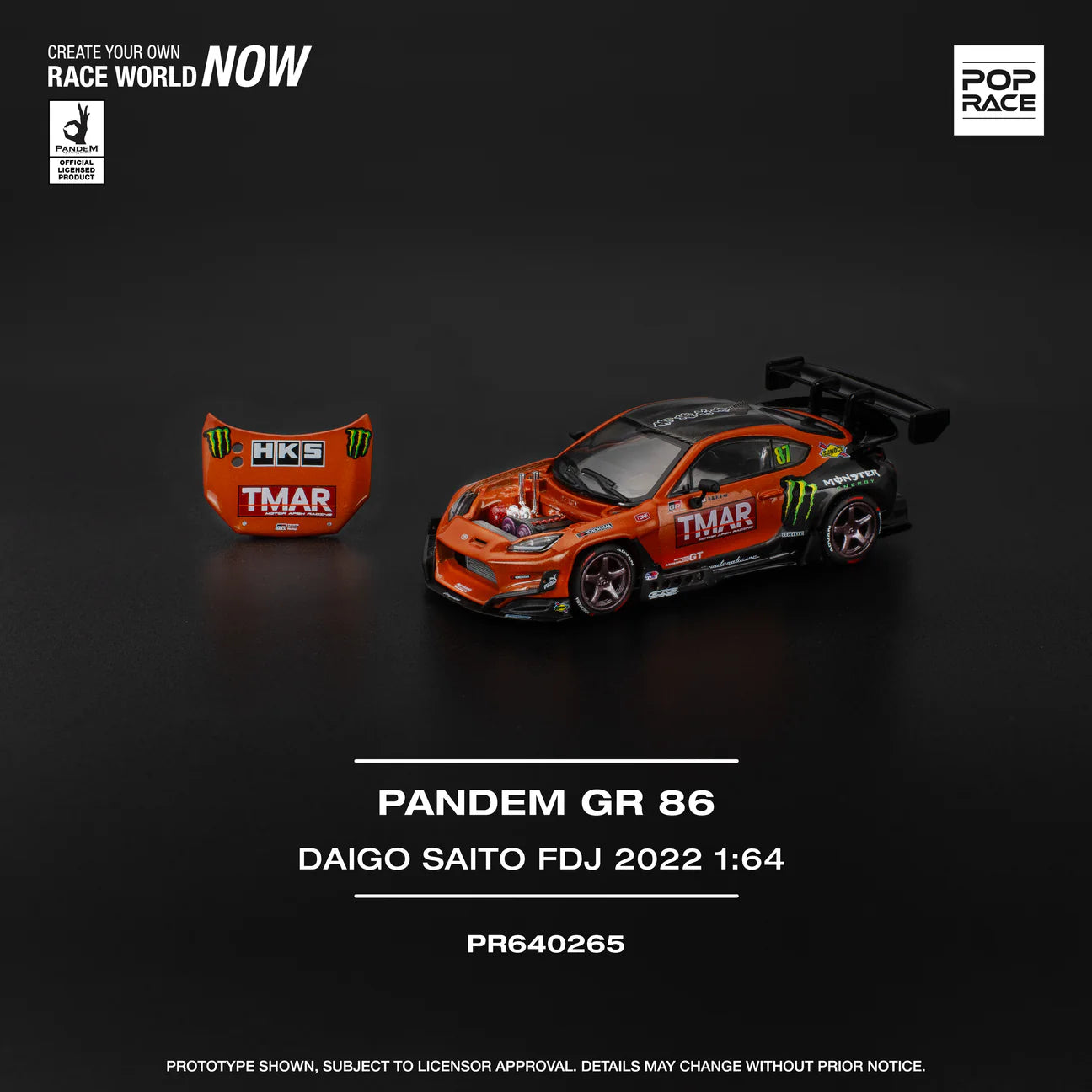 POPRACE 1/64 PANDEM GR86 - DAIGO SAITO FORMULA DRIFT JAPAN 2022 PR640265