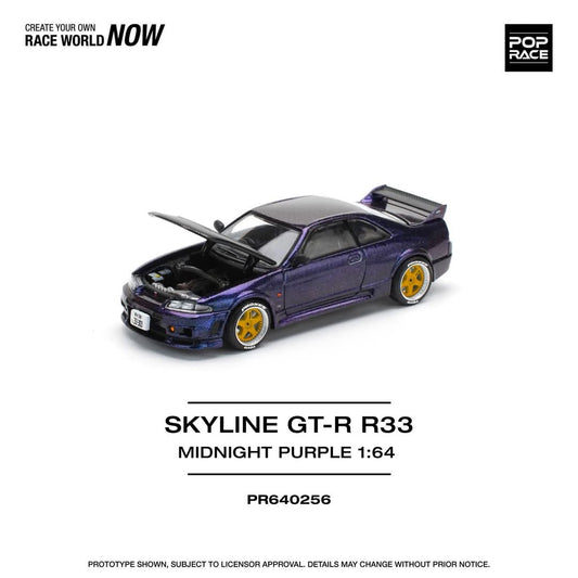 POPRACE 1/64 SKYLINE GT-R R33 NISMO MIDNIGHT PURPLE PR640256