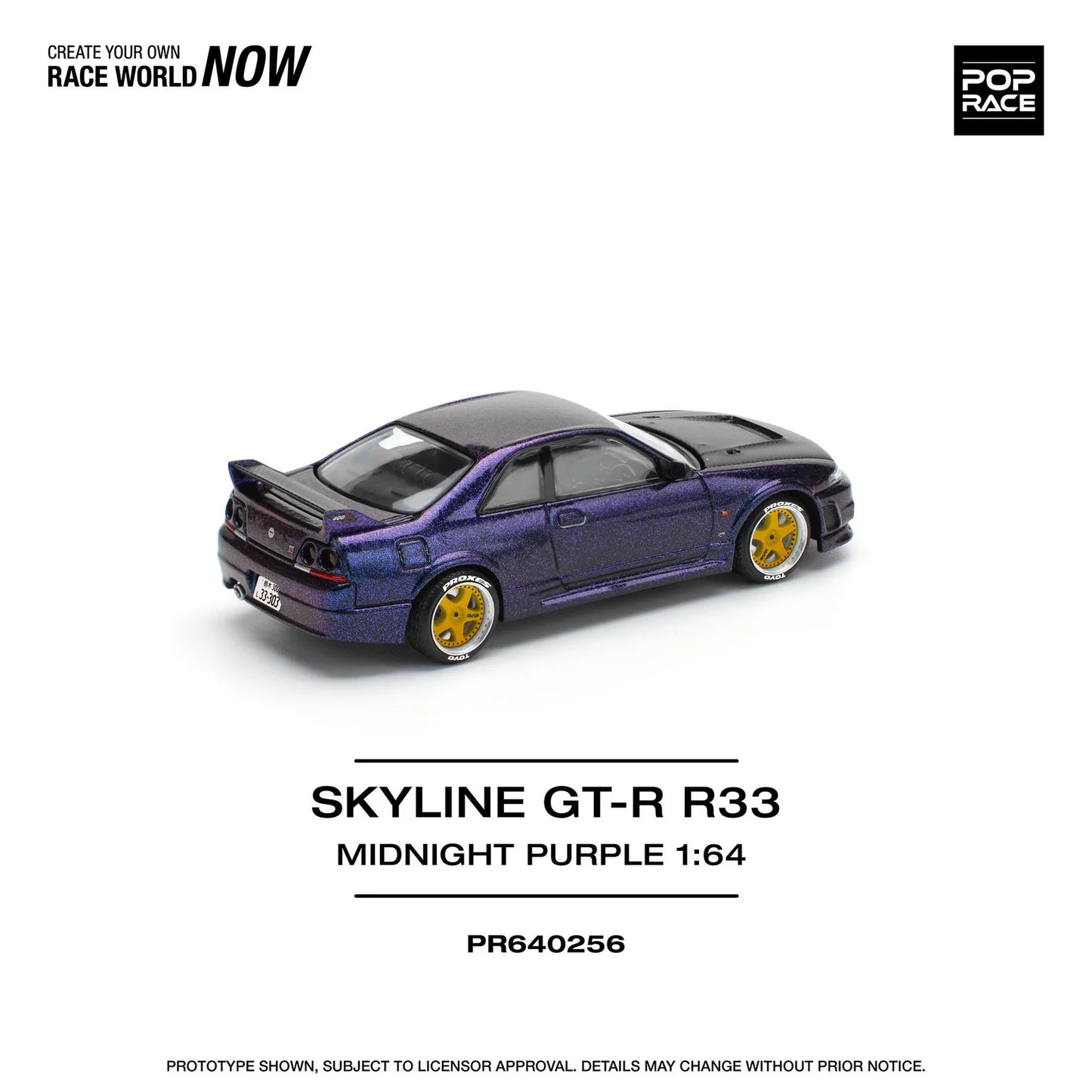 POPRACE 1/64 SKYLINE GT-R R33 NISMO MIDNIGHT PURPLE PR640256