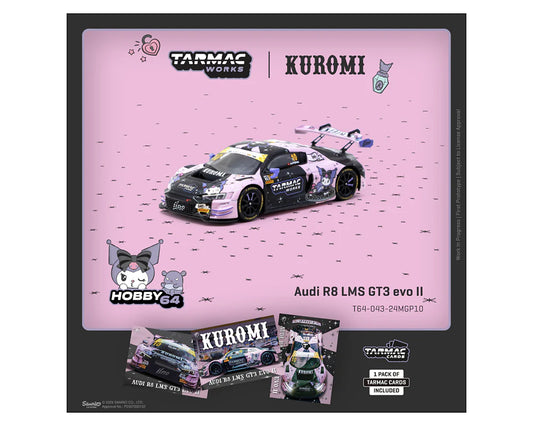 TARMAC WORKS HOBBY64 1/64 KUROMI AUDI R8 LMS GT3 EVO II W/ TRADING CARDS T64-043-24MGP10