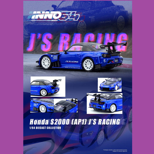 INNO64 1/64 HONDA S2000 J'S RACING Blue IN64-S2000JS-BLUE