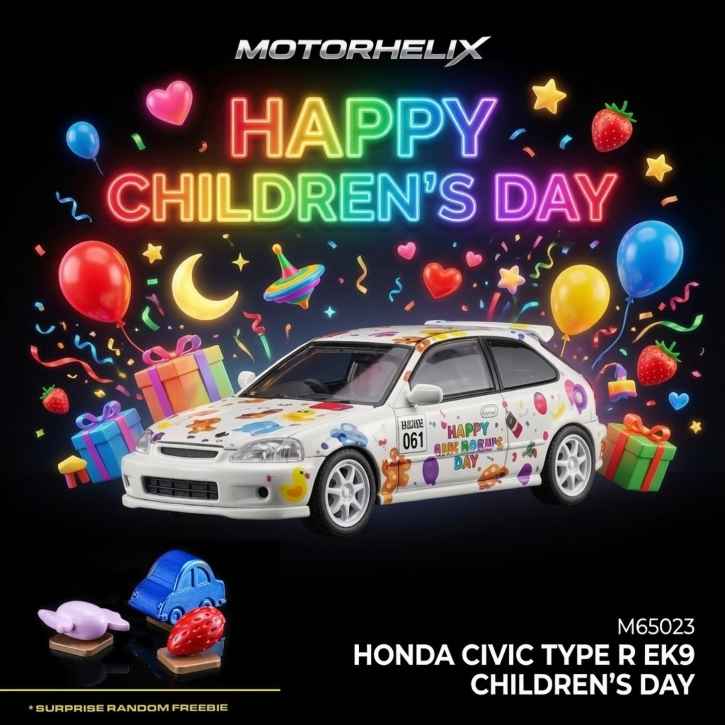 PREORDER MOTORHELIX 1/64 Honda Civic TYPE R (EK9) Children‘s Day Limited Edition M65023