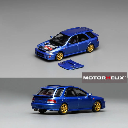 Motorhelix 1/64 Subaru Impreza Wagon WRX STi Version VI (GC8) Customized World Rally Blue Mica