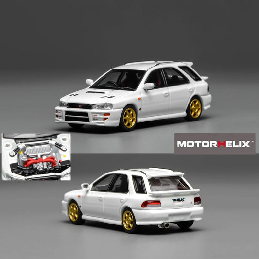 Motorhelix 1/64 Subaru Impreza Wagon WRX STi Version VI (GC8) Pure White