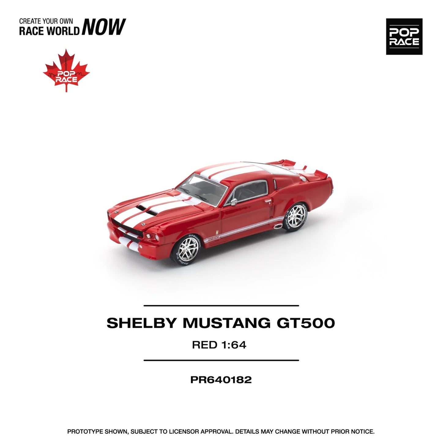 POPRACE 1/64 SHELBY MUSTANG GT500 RED PR640182
