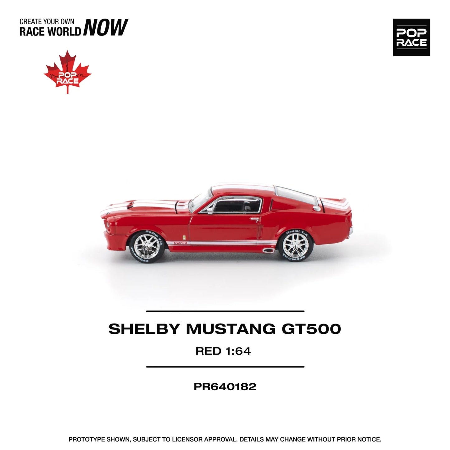 POPRACE 1/64 SHELBY MUSTANG GT500 RED PR640182