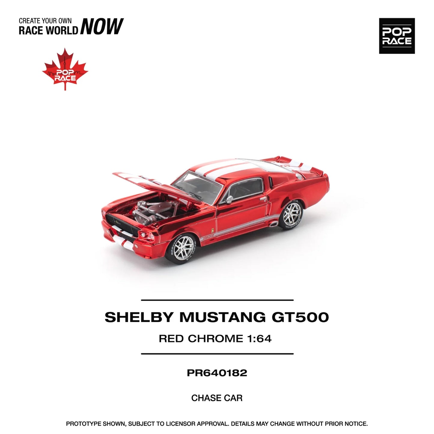 POPRACE 1/64 SHELBY MUSTANG GT500 RED PR640182