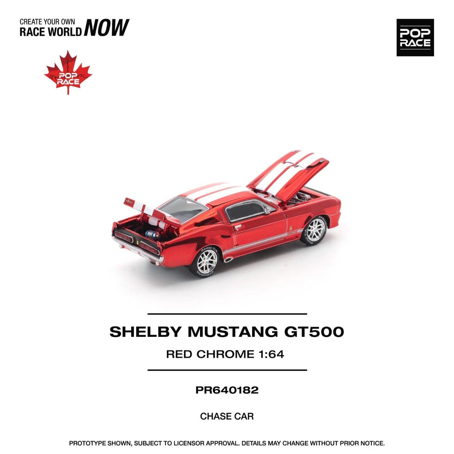 POPRACE 1/64 SHELBY MUSTANG GT500 RED PR640182