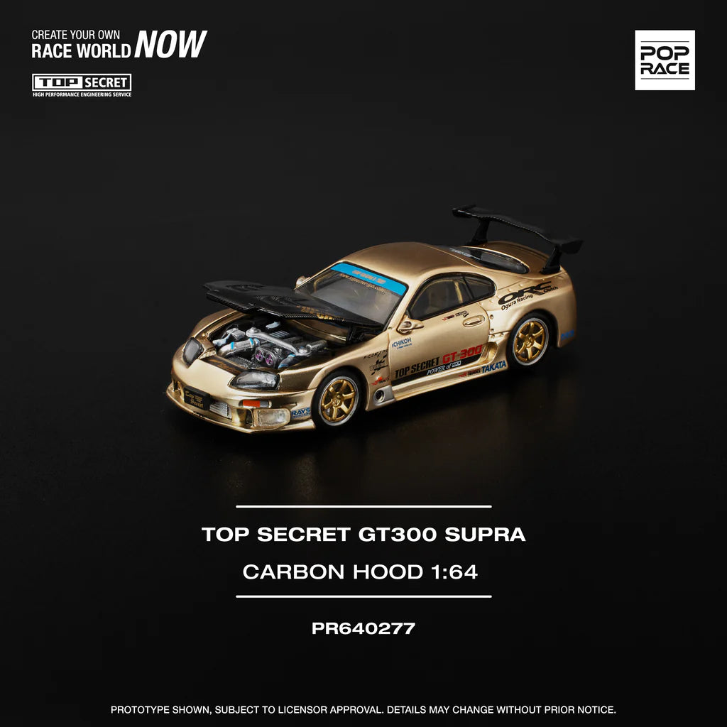 POPRACE 1/64 TOP SECRET GT300 SUPRA - CHROME GOLD PR640277