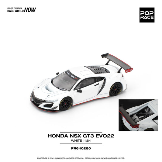 POPRACE 1/64 HONDA NSX GT3 EVO22 - WHITE PR640280
