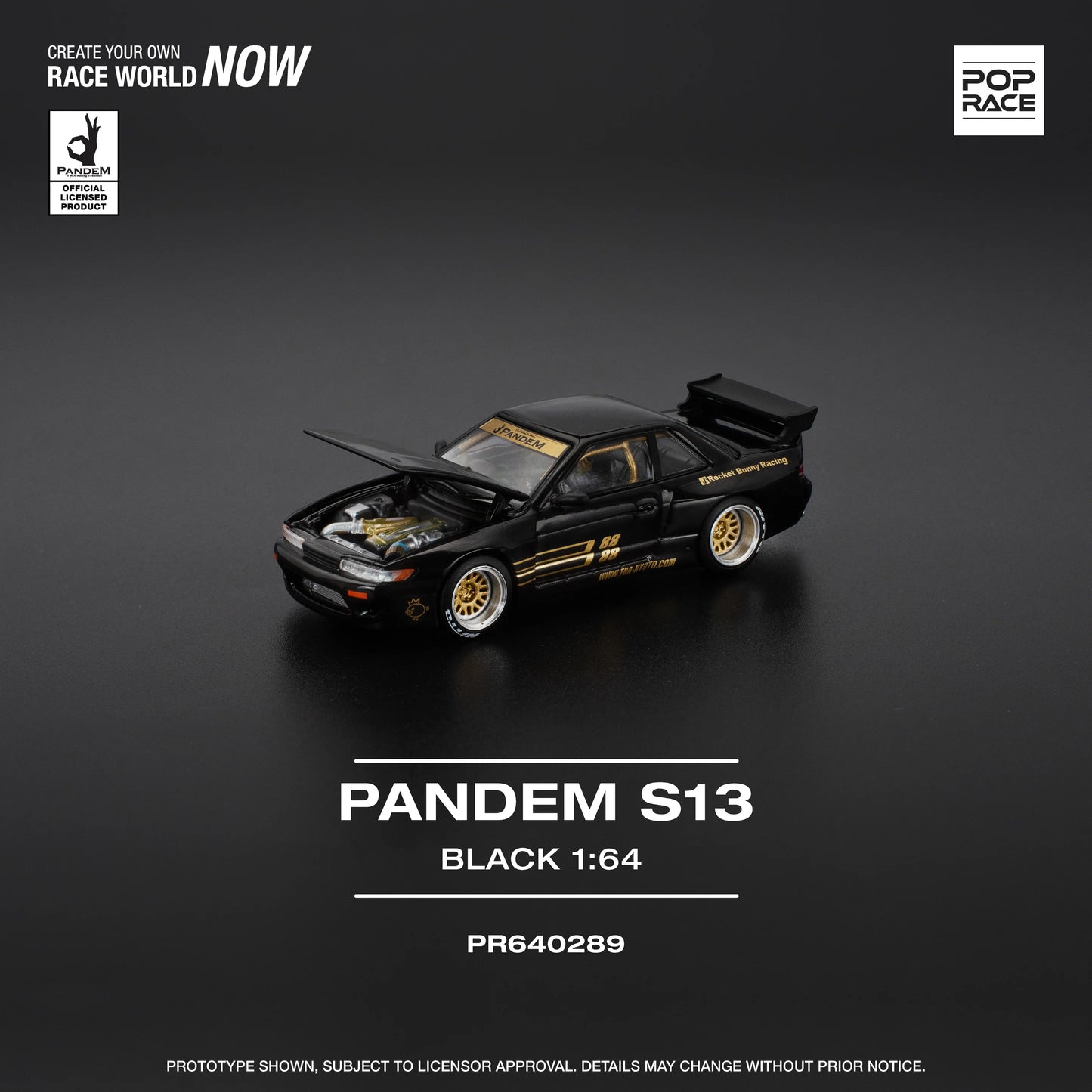 POPRACE 1/64 PANDEM SILVIA S13 - BLACK PR640289