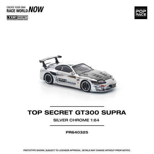 POPRACE 1/64 TOP SECRET GT300 SUPRA - SILVER CHROME PR640325