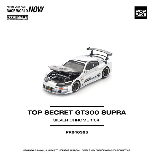 POPRACE 1/64 TOP SECRET GT300 SUPRA - SILVER CHROME PR640325