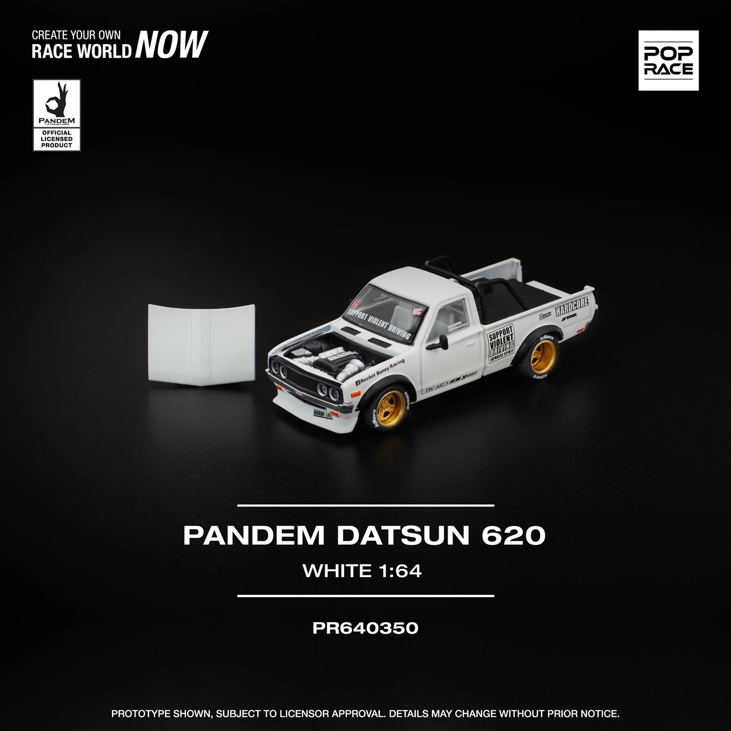 PREORDER POPRACE 1/64 PANDEM DATSUN 620 WHITE PR640350