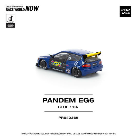 POPRACE 1/64 PANDEM CIVIC EG6 BLUE/BLACK PR640365