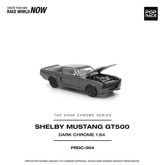 POPRACE 1/64 SHELBY MUSTANG GT500 DARK CHROME PRDC004