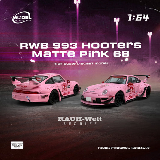 MODELMODEL 1/64 RWB 993 Hooters Matte Pink 68 (Blister Pack) MM64-RWB993-013