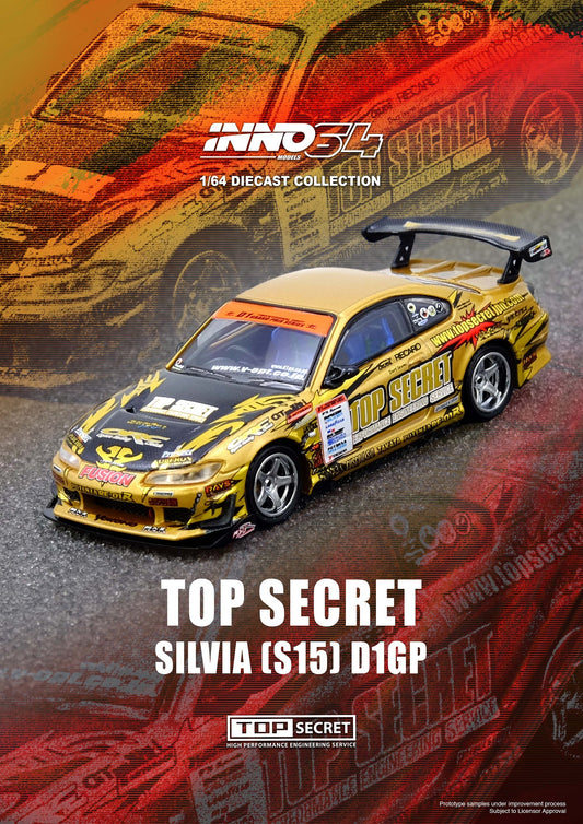 INNO64 1/64 TOP SECRET Silvia (S15) Gold D1 Grand Prix Series Champion 2004 IN64-S15TS-D104